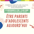 Conférence parents d'ados 23 novembre