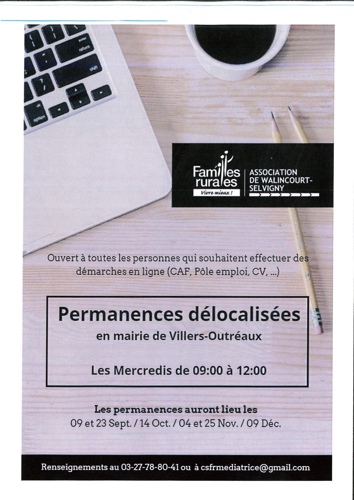 permanences e-administratives à Villers Outreaux