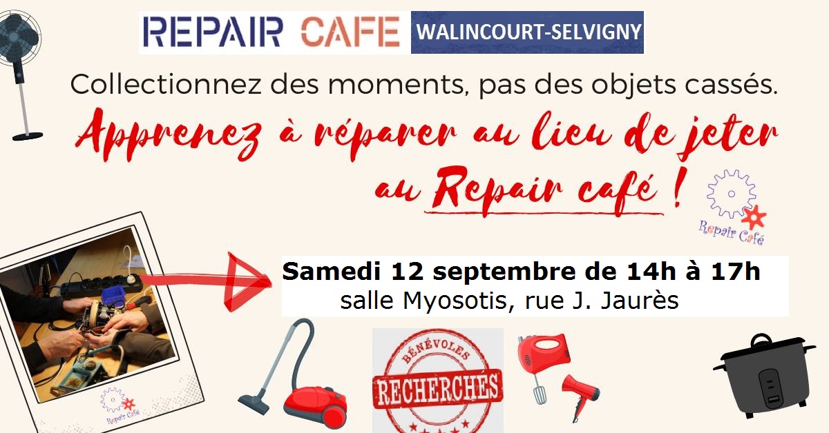 RepairCafé Walincourt Selvigny 12 septembre 2020