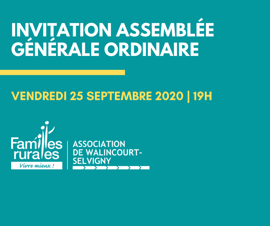 Assemblée générale ordinaire 25 septembre 2020 FR Walincourt