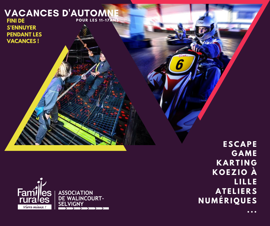 Inscription vacances automne ado