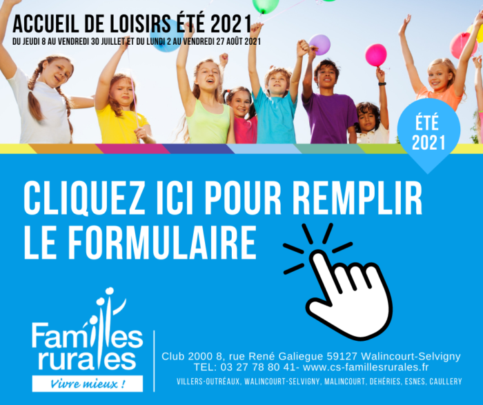 été 2021 questionnaire Esnes, Malincourt, Caullery, accueil loisirs