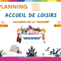 planning vacances toussaint 2021 Walincourt et Villers outreaux