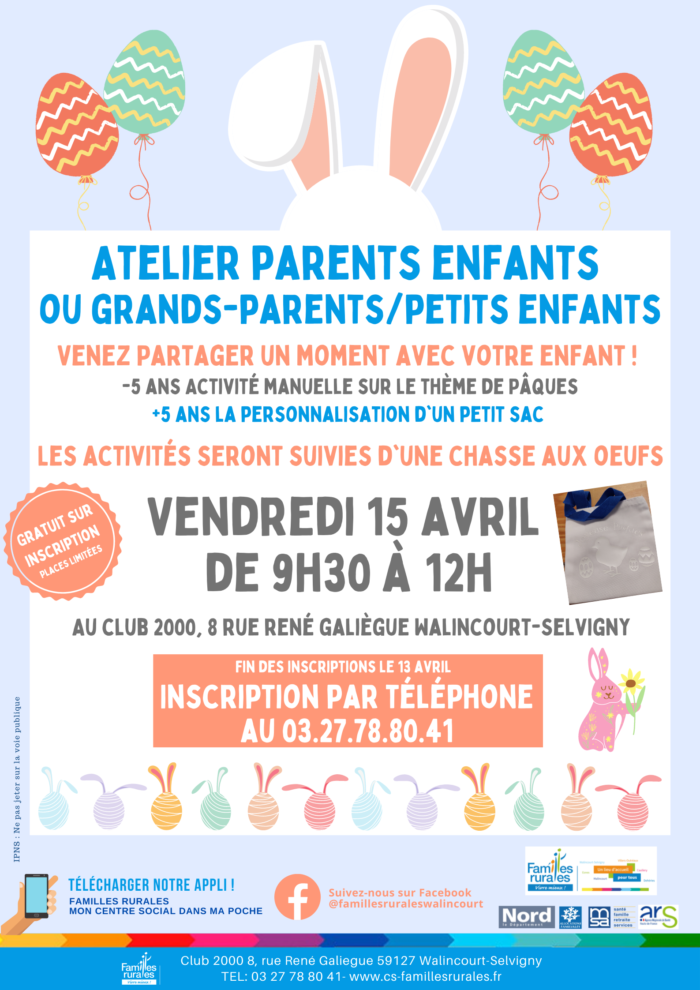 atelier parents enfants ou grands parents petit-enfants 