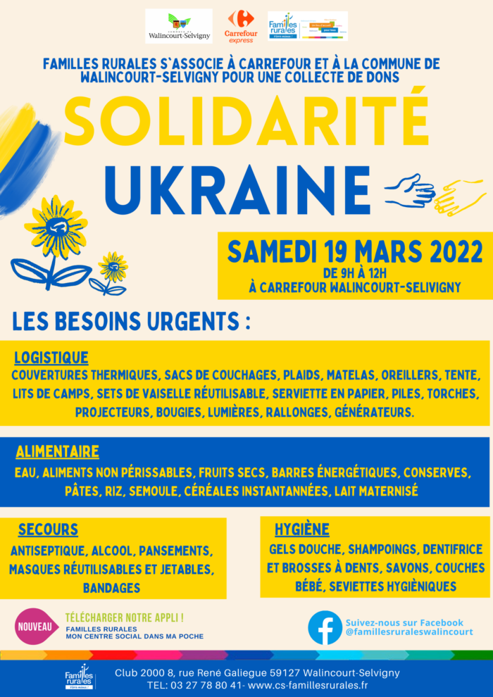 Collecte de dons pour l'Ukraine 