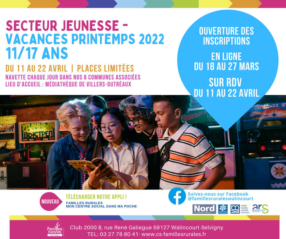 dates d'inscription au secteur jeunesse