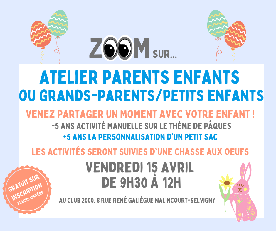 zoom sur l'atelier parents enfants 15 avril