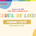 Planning aout accueil de loisirs