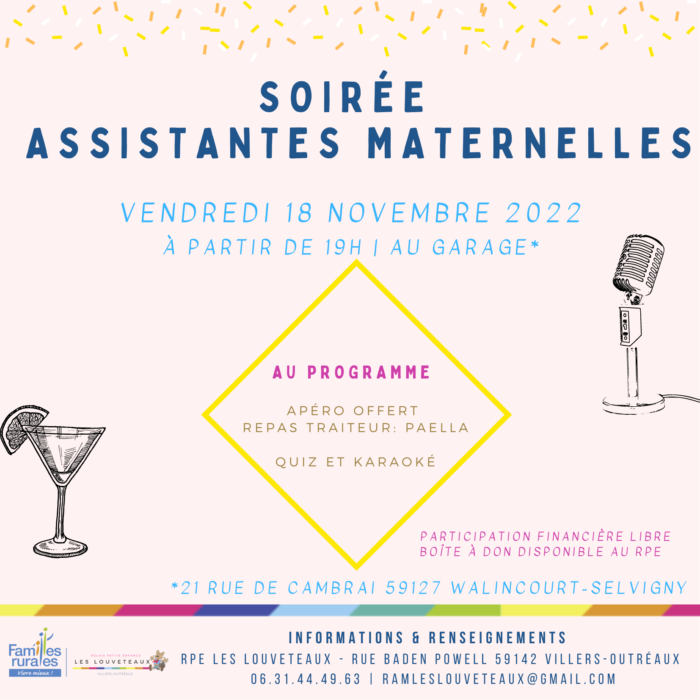 soirée assmat 18 novembre